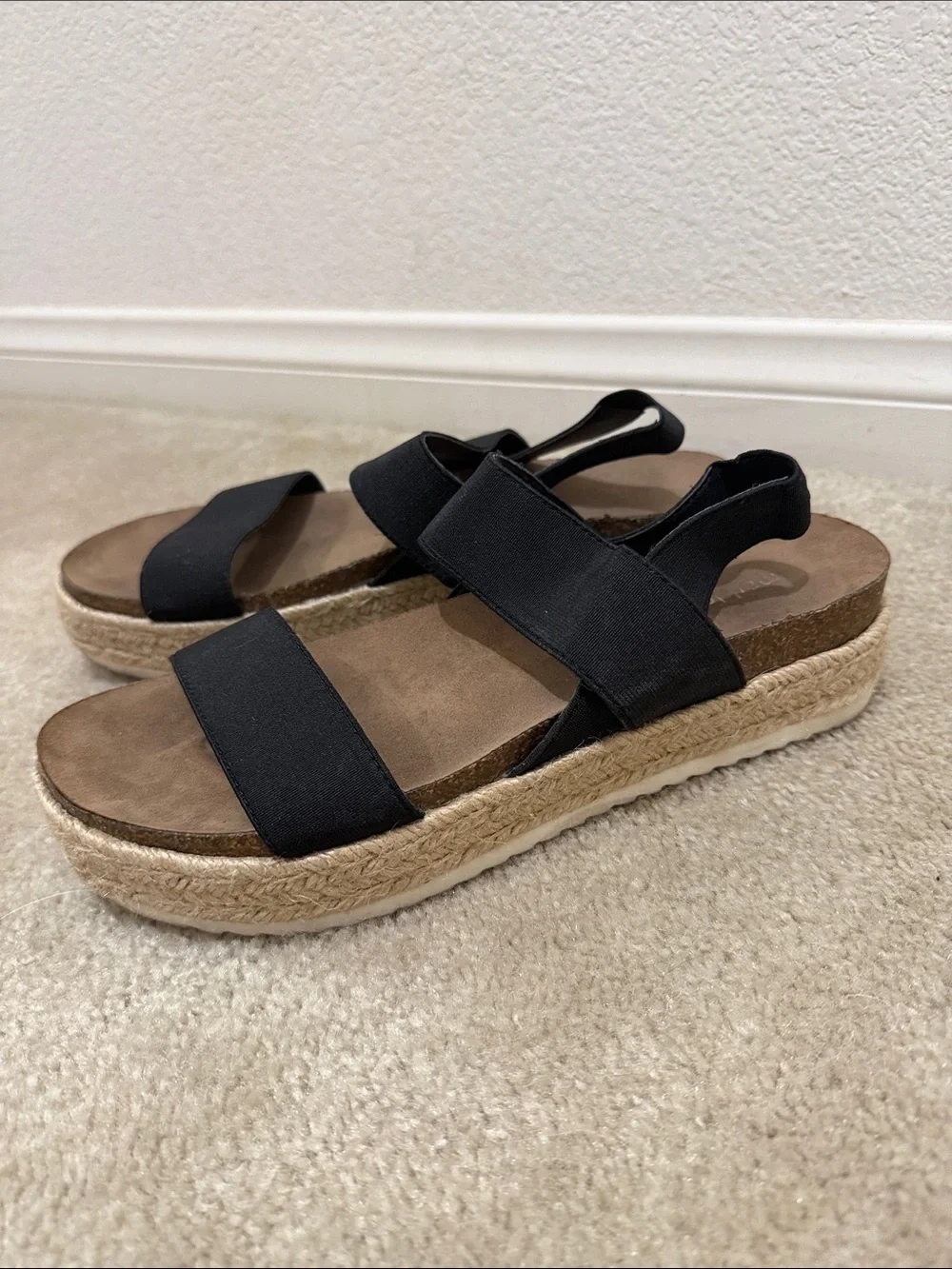 Madden Girl Black Espadrille Platform Sandals